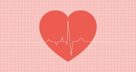 4K Heart on EKG Animation |Loopable Stock Footage 112217604