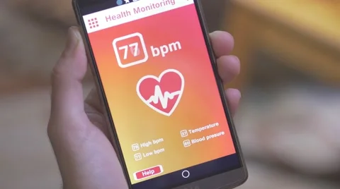 4K Heart Rate Pulse Smartphone App Health Monitor Stock Footage 57288280