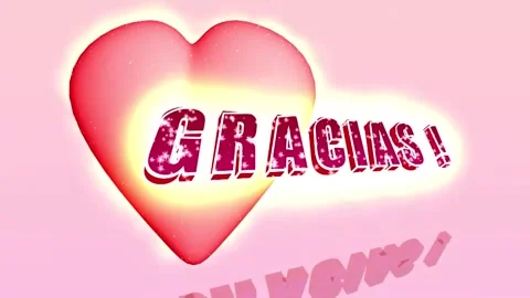 4k hearts with gracias title Video stock 258141653