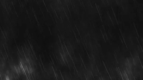 4k heavy rain drop falling loop animation on black screen fog thunderstorm. Video stock 298147012