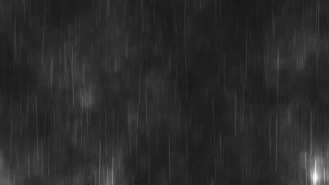 4k heavy rain drop falling loop animation on black screen fog thunderstorm. Stock-Footage 298147363