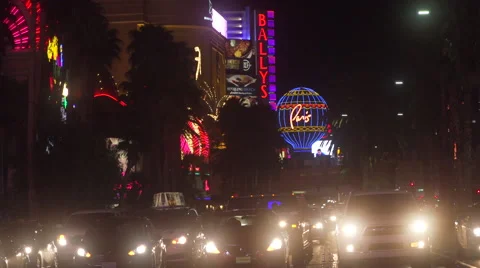 4K: Heavy Traffic Moves Down The Las Vegas Strip - Circa 2016 Stock Footage 63082063