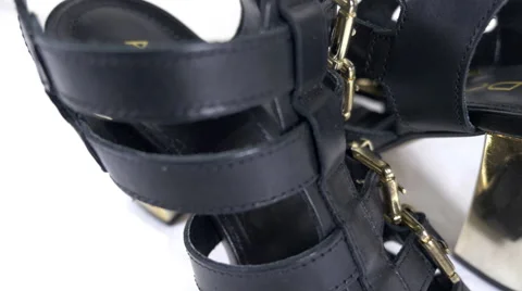 4K - Heels on white background macro Stock Footage 48267237