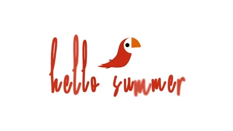 4K Hello Summer Animation - Parrot Flying |Loopable Video stock 111520183