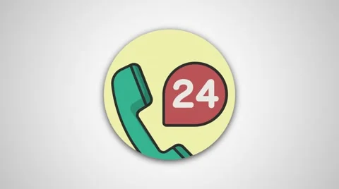 4K - Help 24 hour bubble icon Video stock 61353010