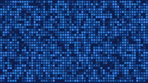 4K Hexadecimal big data Cyber Digital code Blinking black and blue Loop Stock Footage 157730588