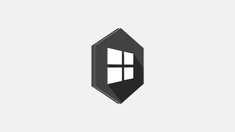 4k - Hexagon windows spinning icon on white background Stock Footage 72631331