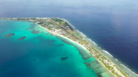 4K High-angle aerial view over Funafuti, Tuvalu Stock Footage 142188087