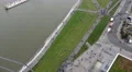 4k High angle Bremerhaven harbor aerial view tourists like ants walking 4k or 4k+ Resolution