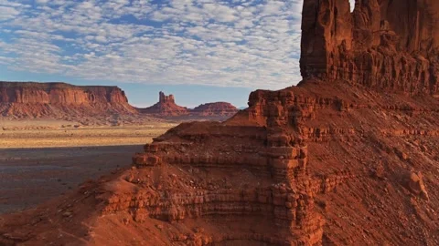 4K High Angle View of West and East Mitten Buttes at Sunset Stock Footage 325807871