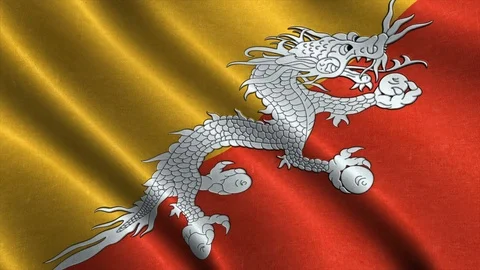 4K High Definition Bhutan Flag waving in the wind. Stock Footage 76119204