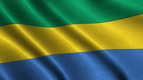 4K High Definition National flag of Gabon waving in the wind. Stock Footage 76132775