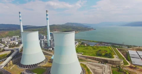 4K High Definition Panoramic Capture of Thermal Power Facility Stock Footage 319664273
