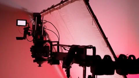 4K high definition video camera monitor on tripod Stock Photos