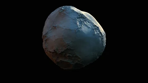 4k high detailed rotating asteroid or meteor texture, isolated on black Stock Footage 45942046