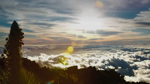 4K High Mountain time-lapse/Sunset @ Haleakala Stock Footage 65388856