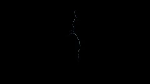 4K High Power Electric Lightning Bolt Strike Overlay on Black Background Stock Footage 344402226