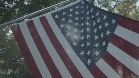 4K High Quality American Flag at Dawn.   (Prores 444 LOG color) Stock Footage 137660508