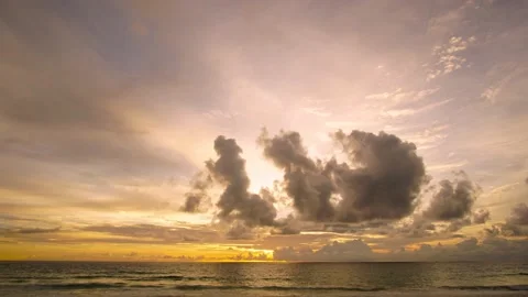4K. High quality. Time lapse video. Scene of Colorful romantic sky sunset with M 動画素材 142389769