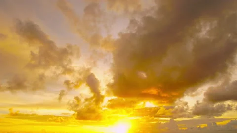 4K. High quality. Time lapse video. Scene of Colorful romantic sky sunset with M Stock Footage 142391012