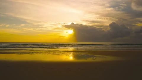 4K. High quality. Time lapse video. Scene of Colorful romantic sky sunset with M Stock Footage 142399383