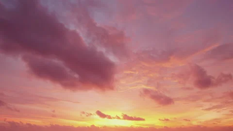 4K. High quality. Time lapse video. Scene of Colorful romantic sky sunset with M Stock Footage 142402414