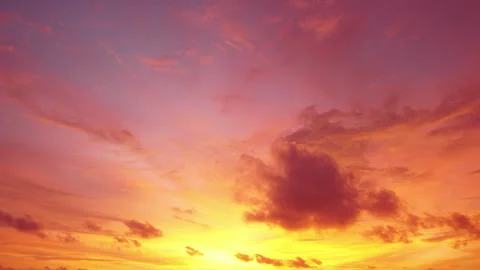 4K. High quality. Time lapse video. Scene of Colorful romantic sky sunset with M Stock Footage 142402493