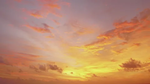 4K. High quality. Time lapse video. Scene of Colorful romantic sky sunset with M Видео 142402712