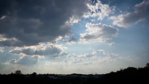 A 4K High Res timelapse of an impending storm sweeping over a suburban area Stock Footage 259099649