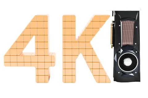 4K high resolution, computer video card GPU, 3D rendering Stock Illustration