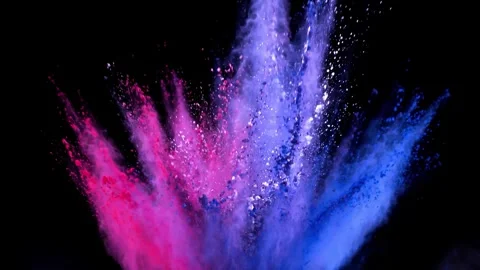 4K High Speed Vibrant Pink And Blue Powder Explosion On Black Background 스톡 동영상 334440879