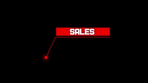 4K High-Tech HUD Callout Animation with SALES Text and Futuristic Viewfinder Stock Footage 309555424