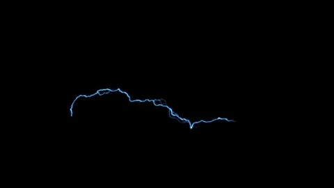 4K High Voltage Electric Arc Energy VFX Overlay on Black Background Video stock 341461524