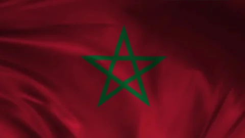 4k Highly Detailed National Flag Of Morocco Stock Footage 339228317