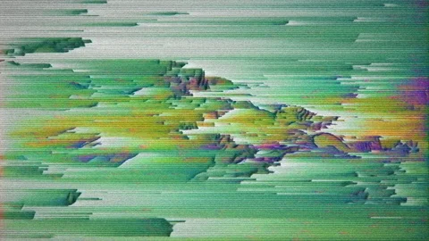 4K Highly Stylized Data Mosh Distortion, Pixel Sorting and Static Noise. Stock Footage 112310902