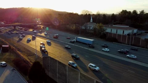 4K Highway at Sunset Stock Footage 240129453