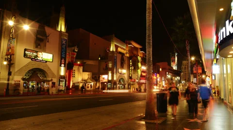 4K Hollywood Hyperlapse 03 Dolly and Pan Timelapse Stock Footage 30043211