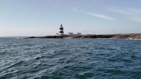 4K Hook Lighthouse on Rocky Coast in Ireland Stock-Footage 333412450