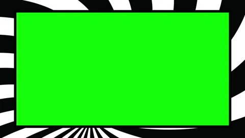 4K horizontal dynamic Black and White Radial Burst with Green Screen Elements Video stock 331699907