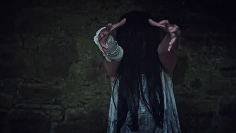 4k Horror Acting Evil in Haunted House Stock Footage 77408795