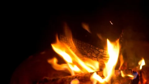 4K Hot Fire Flames, Red and Orange Burning Background Heat Stock Footage 78622379