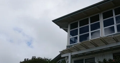 4K House windows with clouds Stock Footage 100096962