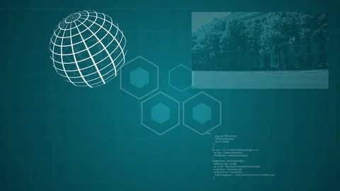 4K HUD Computer Graphic Looping Monitor / Surveillance Animation Stock Footage 79450075