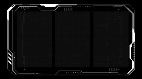 4K HUD Frame Border Animation White Interface Overlay Видео 336565950