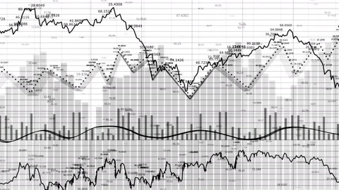 4k HUD graph and bar stats,Stock market business data visualization. Stock Footage 111198733