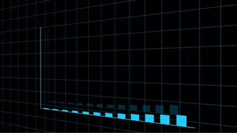 4k HUD graph with rising up arrow and bar stats,Business digital trend. Stock Footage 124819924