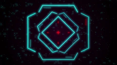 4K HUD target pointer element for futuristic cyber technology concept. Stock Footage 183672842