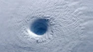 4K--Huge Rotating Hurricane From Space (With Visible Eye) Stock Footage