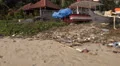 4k Human pollution trash and rotten boats at dirty hotel beach 4k or 4k+ Resolution