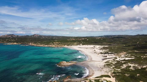 4K Hyper lapse of Rena Majori Beach in Sardegna, Italy Stock Footage 292643846